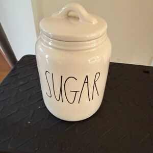 Rae Dunn SUGAR White Canister With Lid 6.5" Farmhouse Coastal